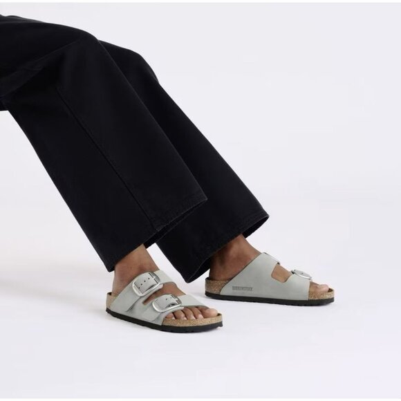 BIRKENSTOCK Arizona Big Buckle Nubuck Leather Pure Sage Grey Size 40 EU W9 / M7 - Picture 12 of 15